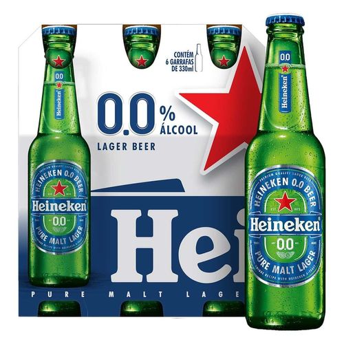 Caixa Heineken Zero Álcool 330 ml com 6 un