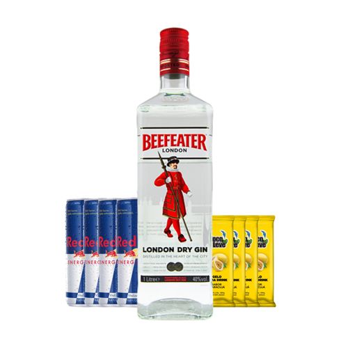 Combo Gin Beefeater london com 05 Redbull Tropical+ 05 Gelo de Sabor