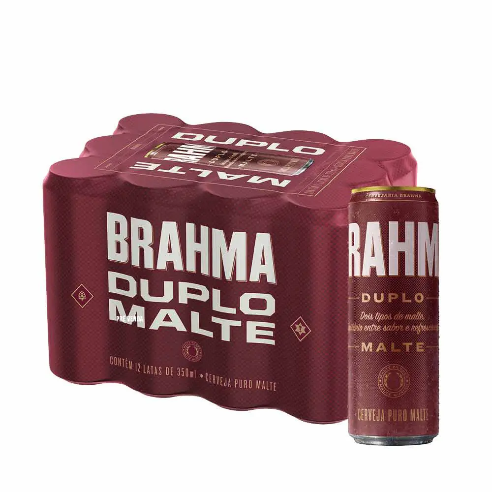 Caixa Brahma Duplo Malte 350 ml Slim com 12 un