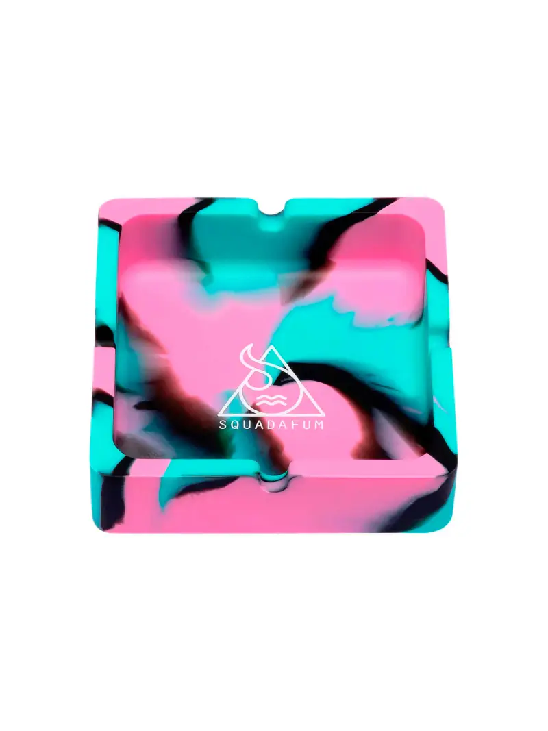 Cinzeiro Squadafum Quadrado - Rosa/Preto/Verde