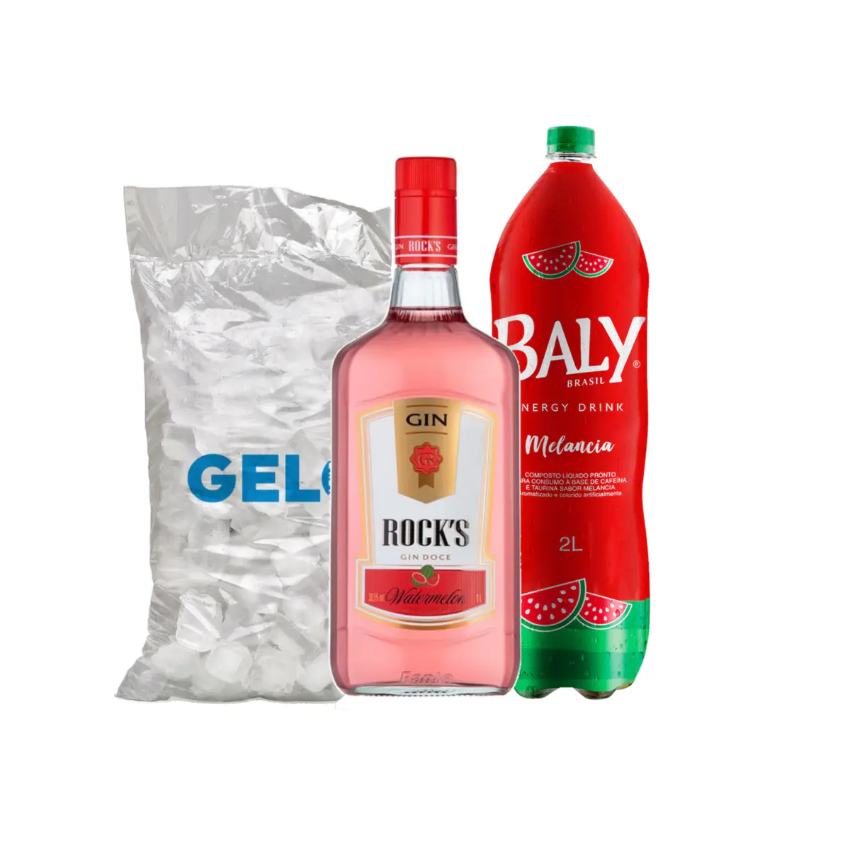 Combo de Gin Rocks Watermelon com Baly Melancia