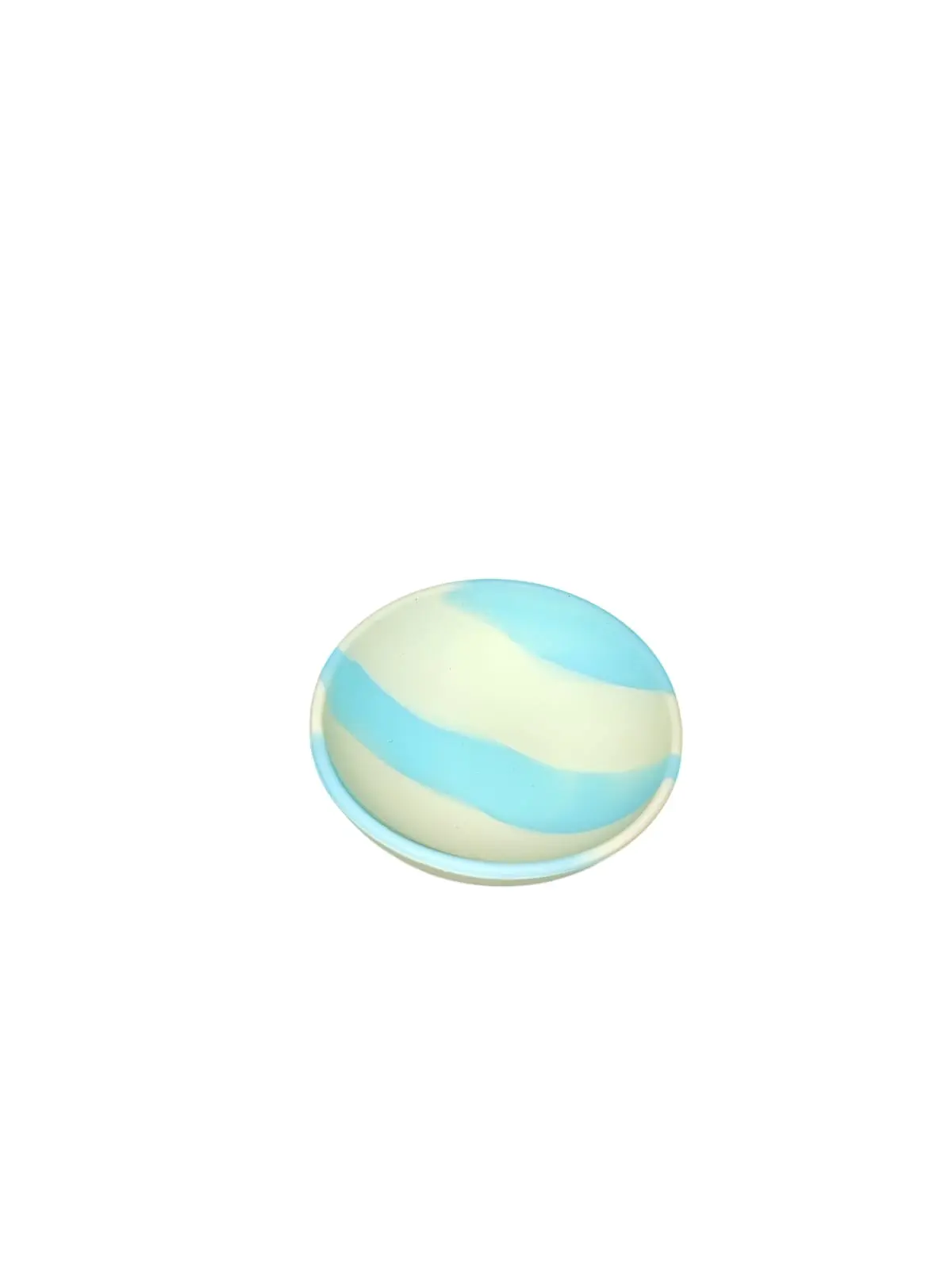 Cuia de Silicone Pequena - Branco com Azul