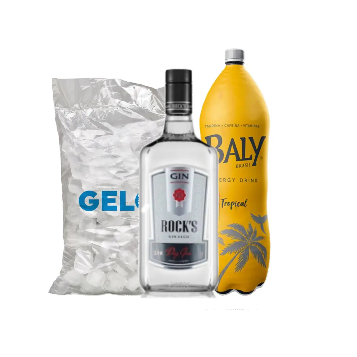 Combo de Gin Rocks Seco com Baly Tropical 