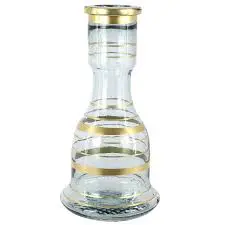 Vaso Sino Transparente com Dourado 30 cm 