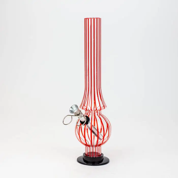 Bong de Acrílico Listrado - Vermelho