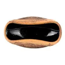 Cuia de Ceramica Curvada Preta