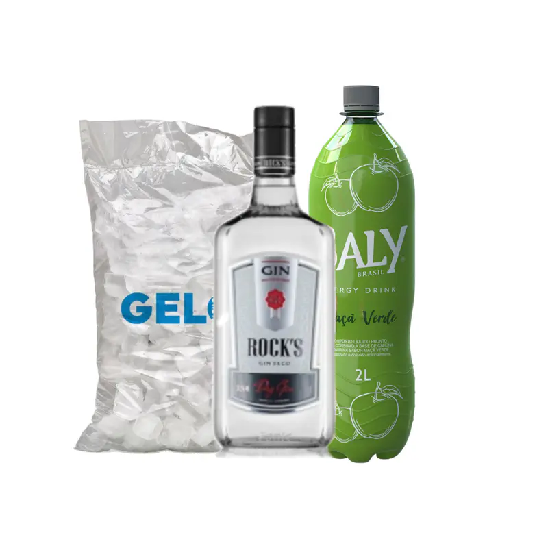 Combo de Gin Rocks Seco com Baly Maça Verde
