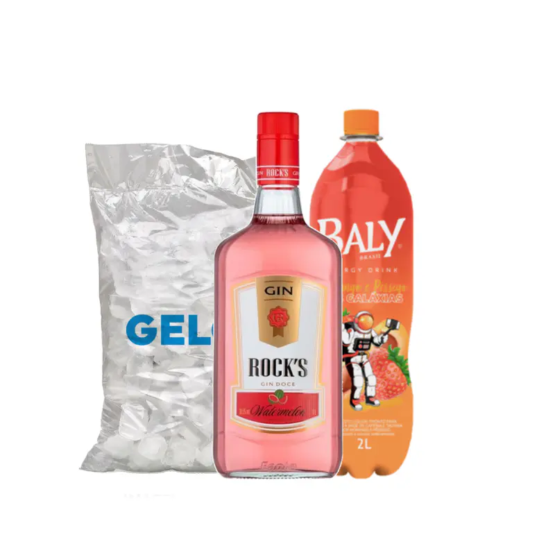 Combo de Gin Rocks Watermelon com Baly Morango com Pesseego