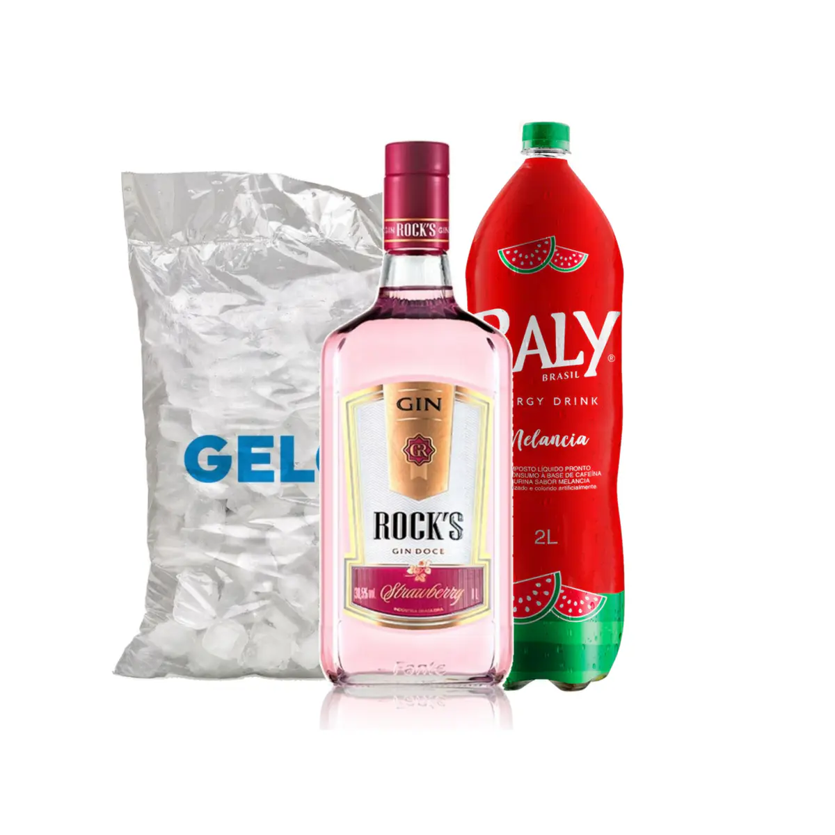 Combo de Gin Rocks Strawberry com Baly Melancia